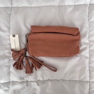 NWT Anthropologie mini suede clutch